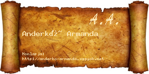 Anderkó Armanda névjegykártya